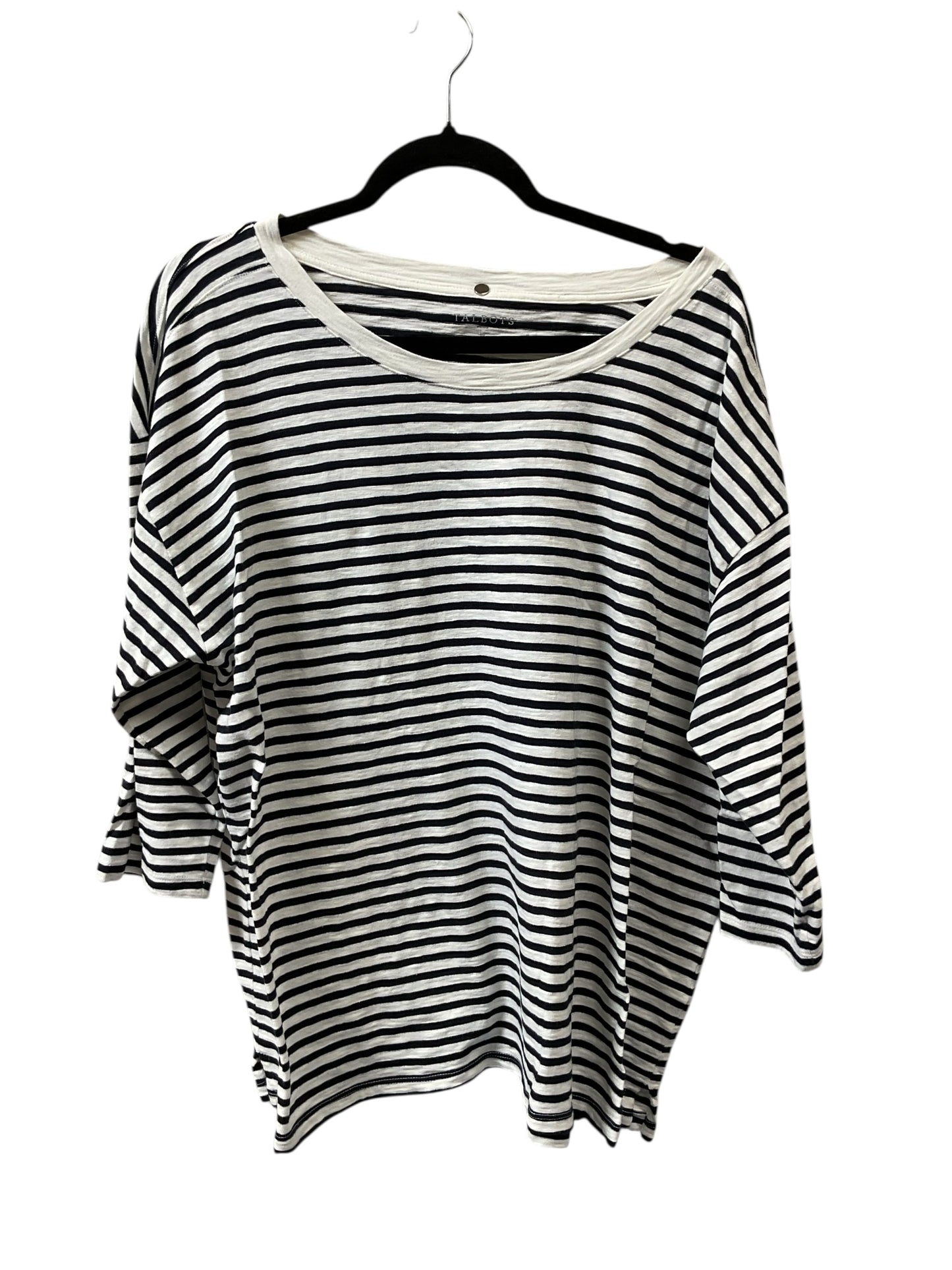 Top 3/4 Sleeve By Talbots In Navy, Size:1X