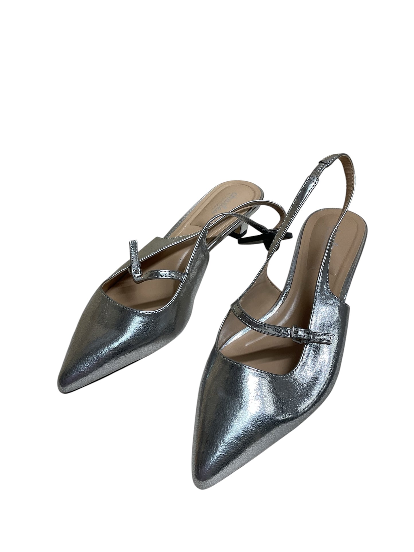 Shoes Heels Kitten By Charles By Charles David In Silver, Size:9