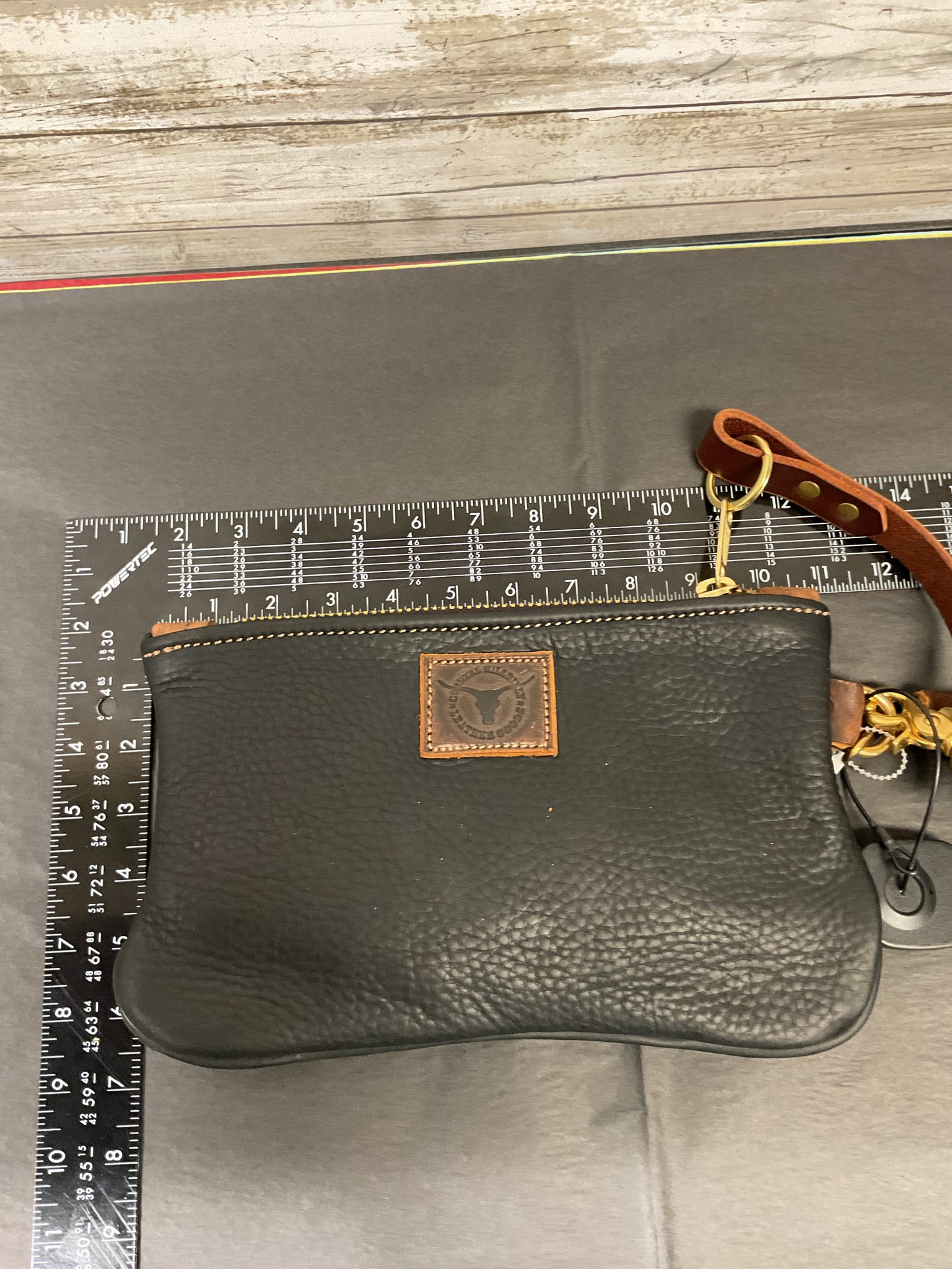Wristlet Leather By Cmb In Brown, Size:Large