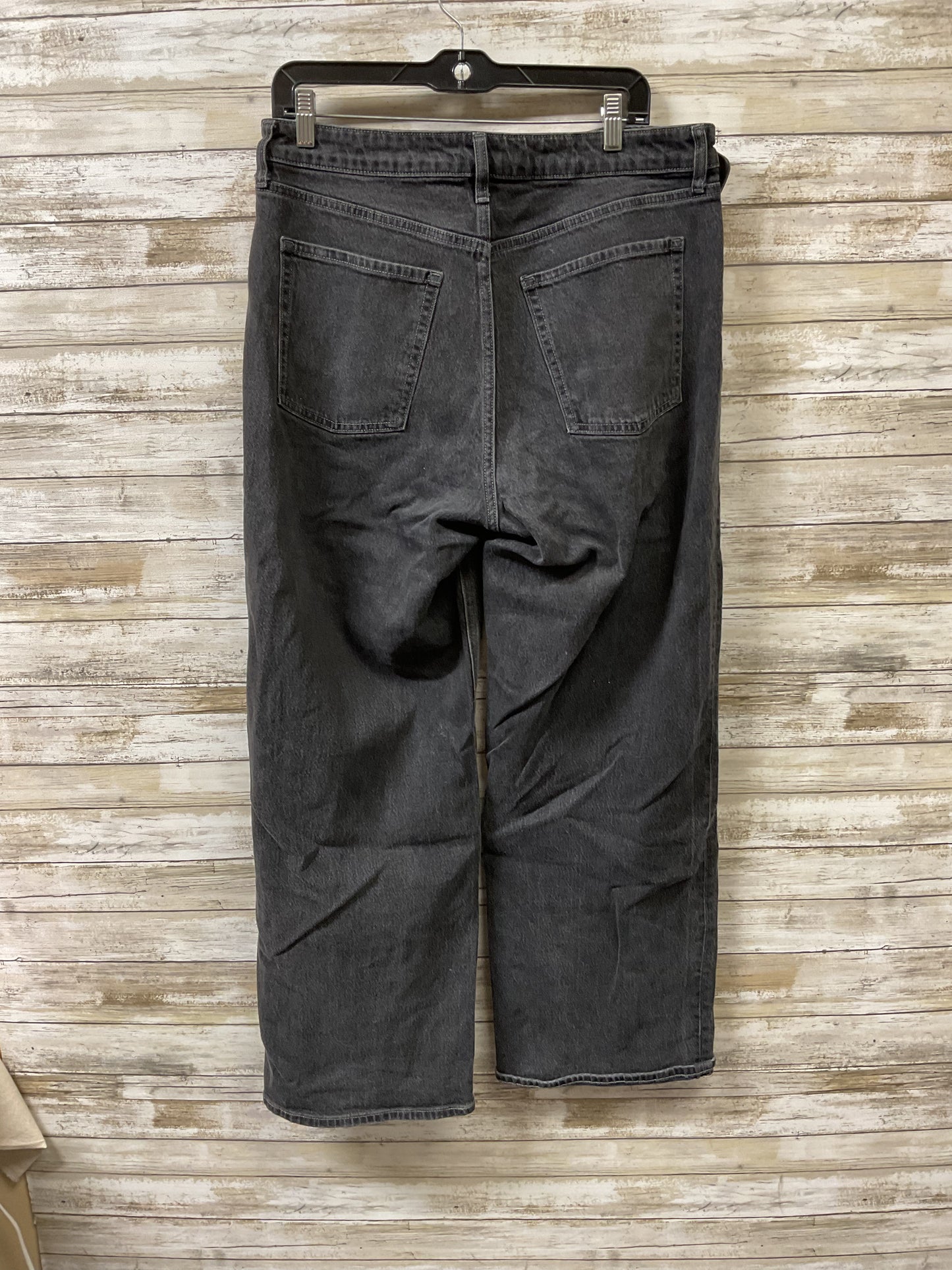 Jeans Wide Leg By Old Navy In Black Denim, Size:12