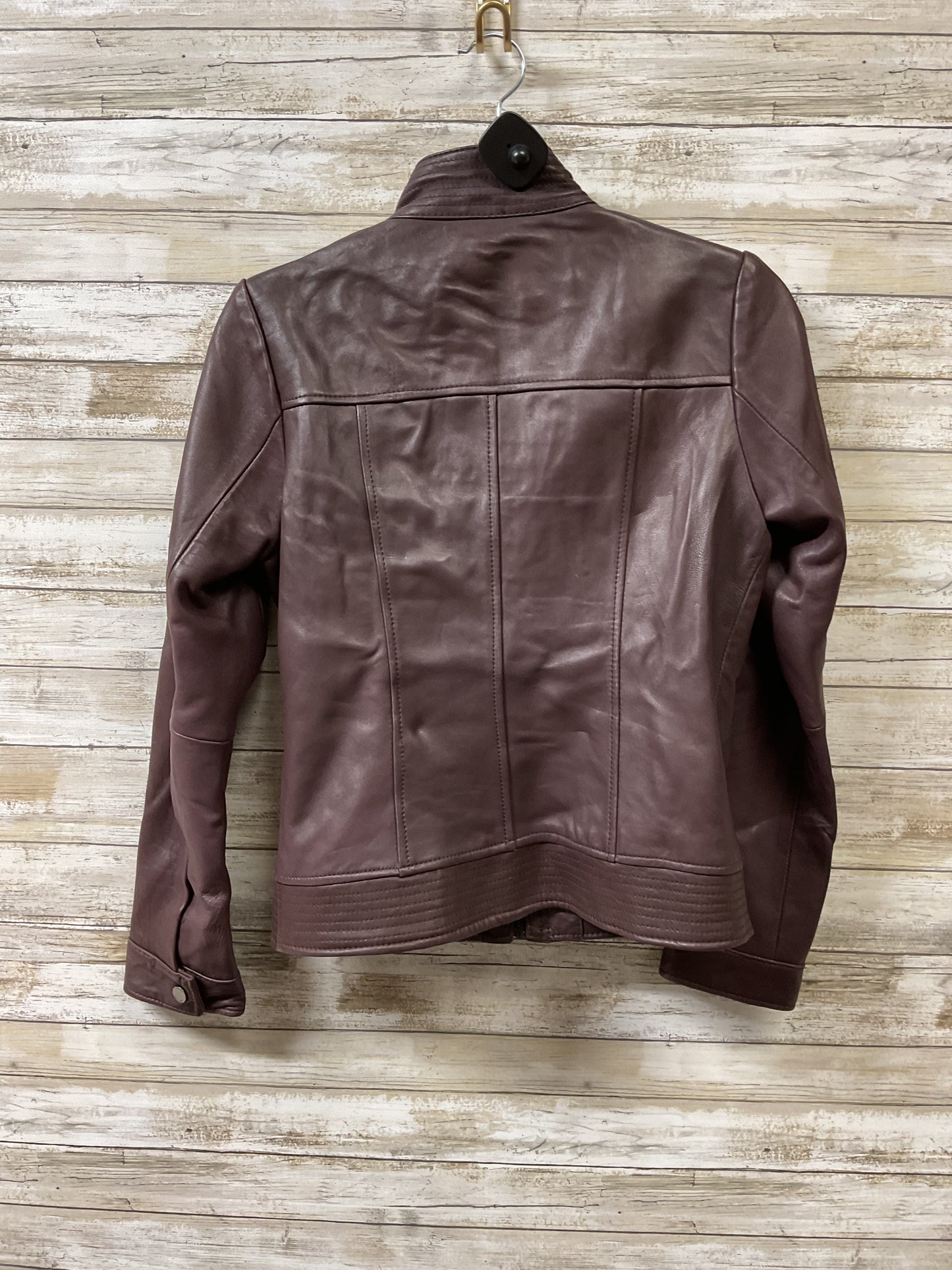 Jacket Leather By Tommy Hilfiger In Brown, Size:Xs