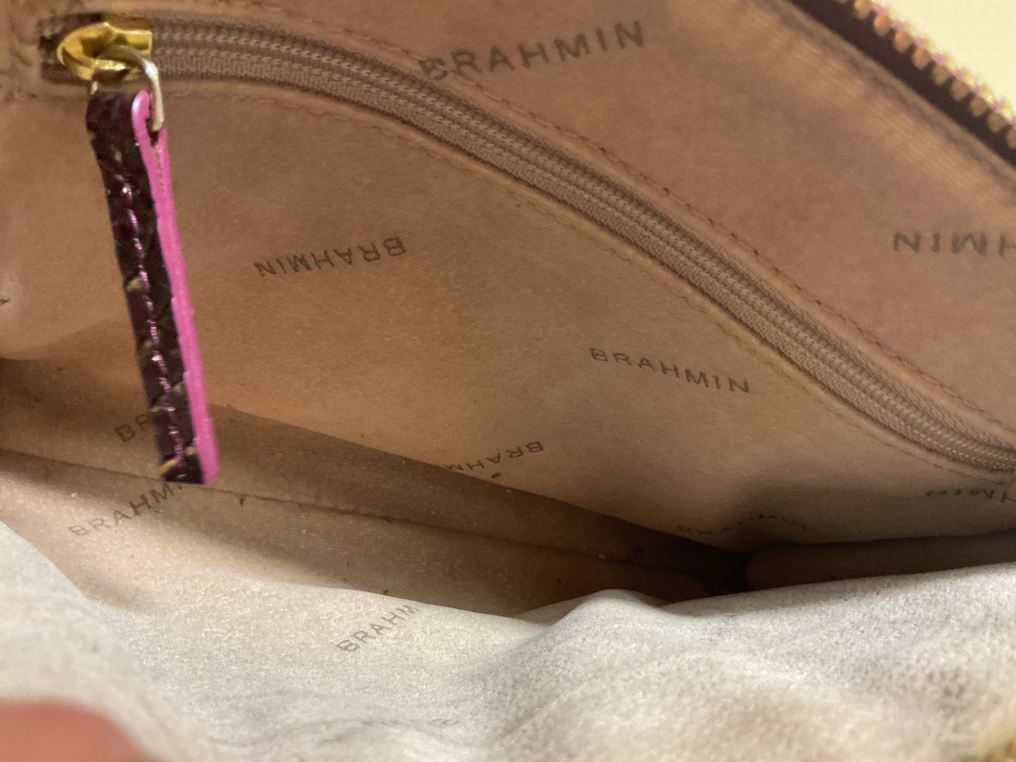 Clutch Designer By Brahmin In Gold & Red, Size:Small