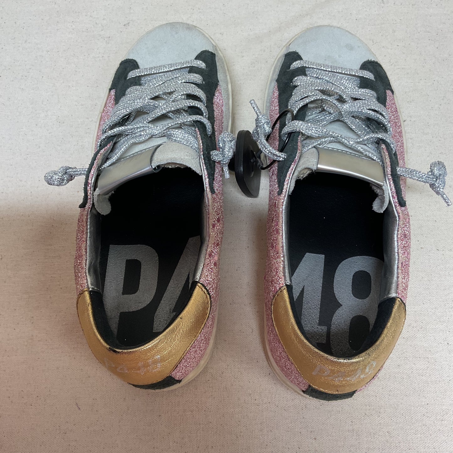 Shoes Sneakers By P448 In Pink & Silver, Size:39