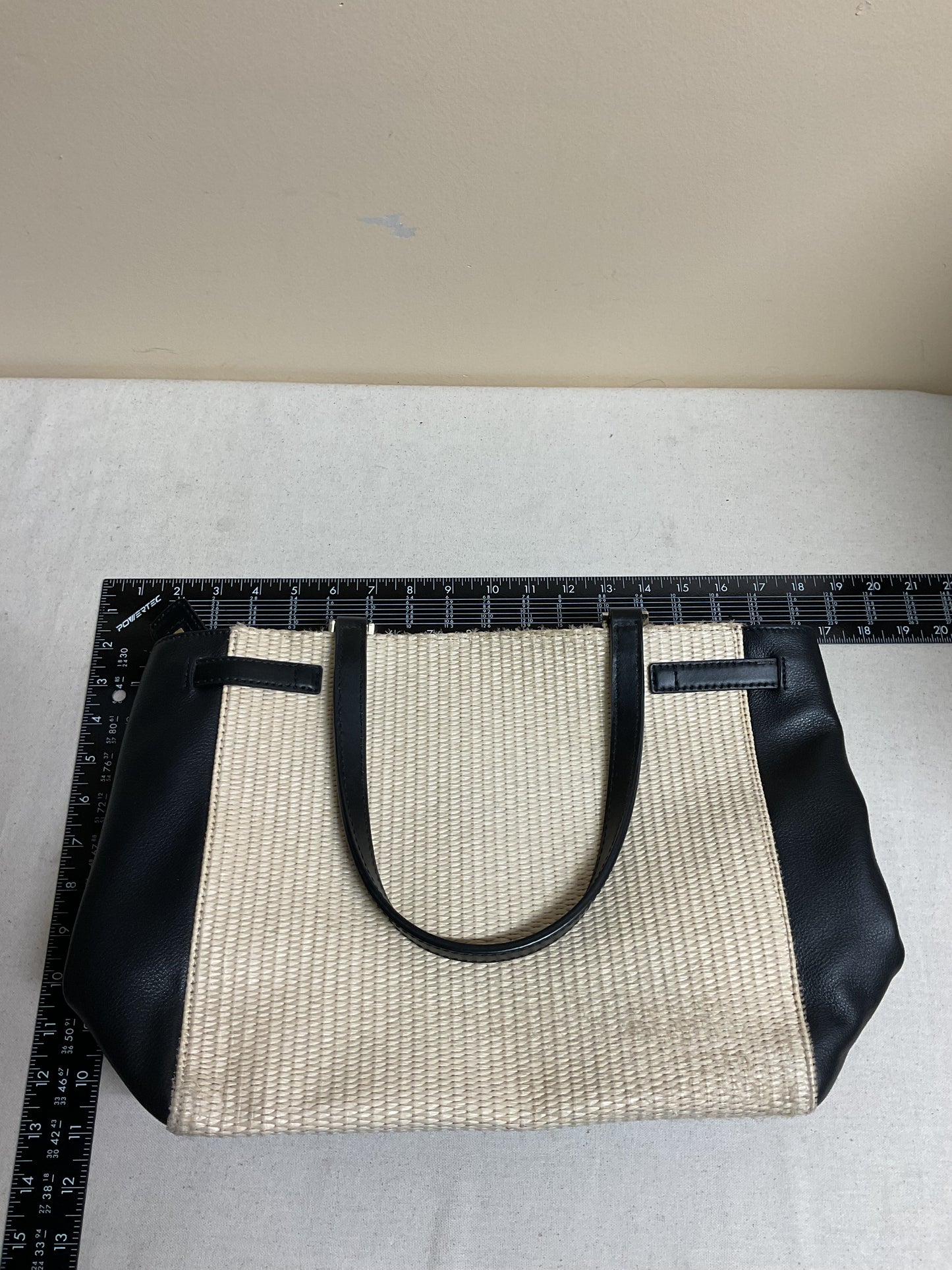 Handbag Designer By Kate Spade In Black & Tan, Size:Large