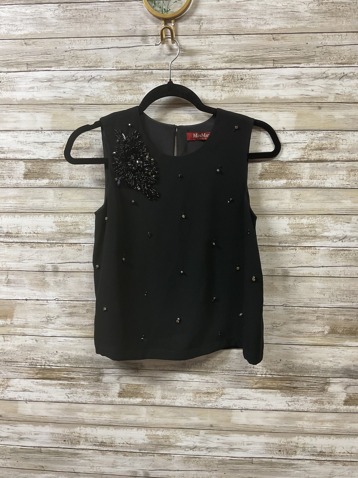 Top Sleeveless Designer By Max Mara In Black, Size:S