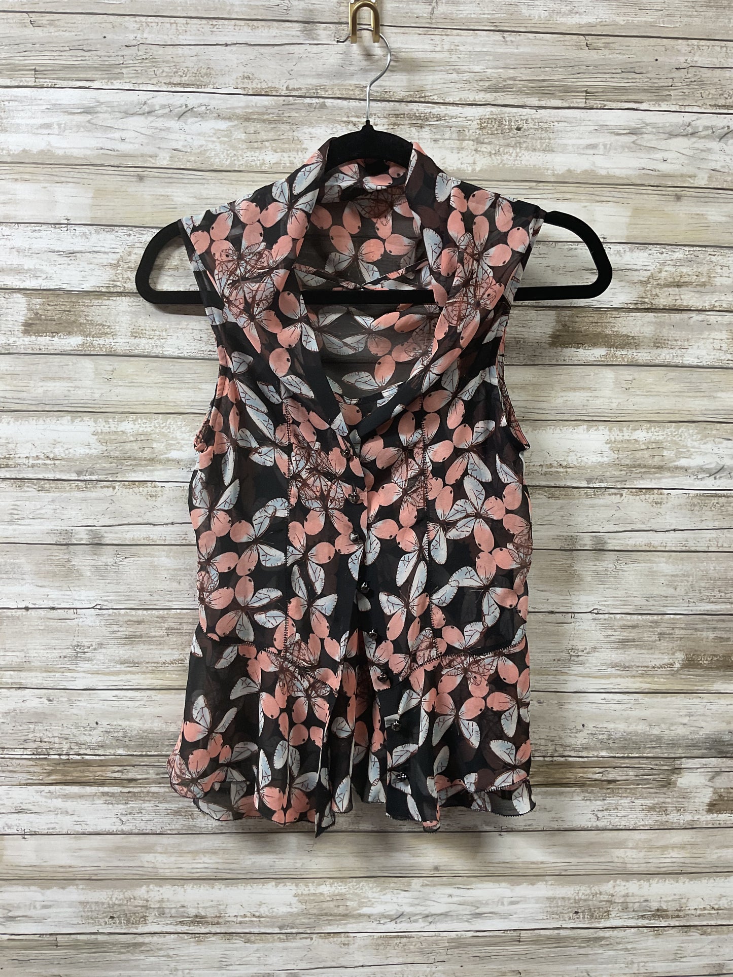 Top Sleeveless By Cma In Black & Pink, Size:2