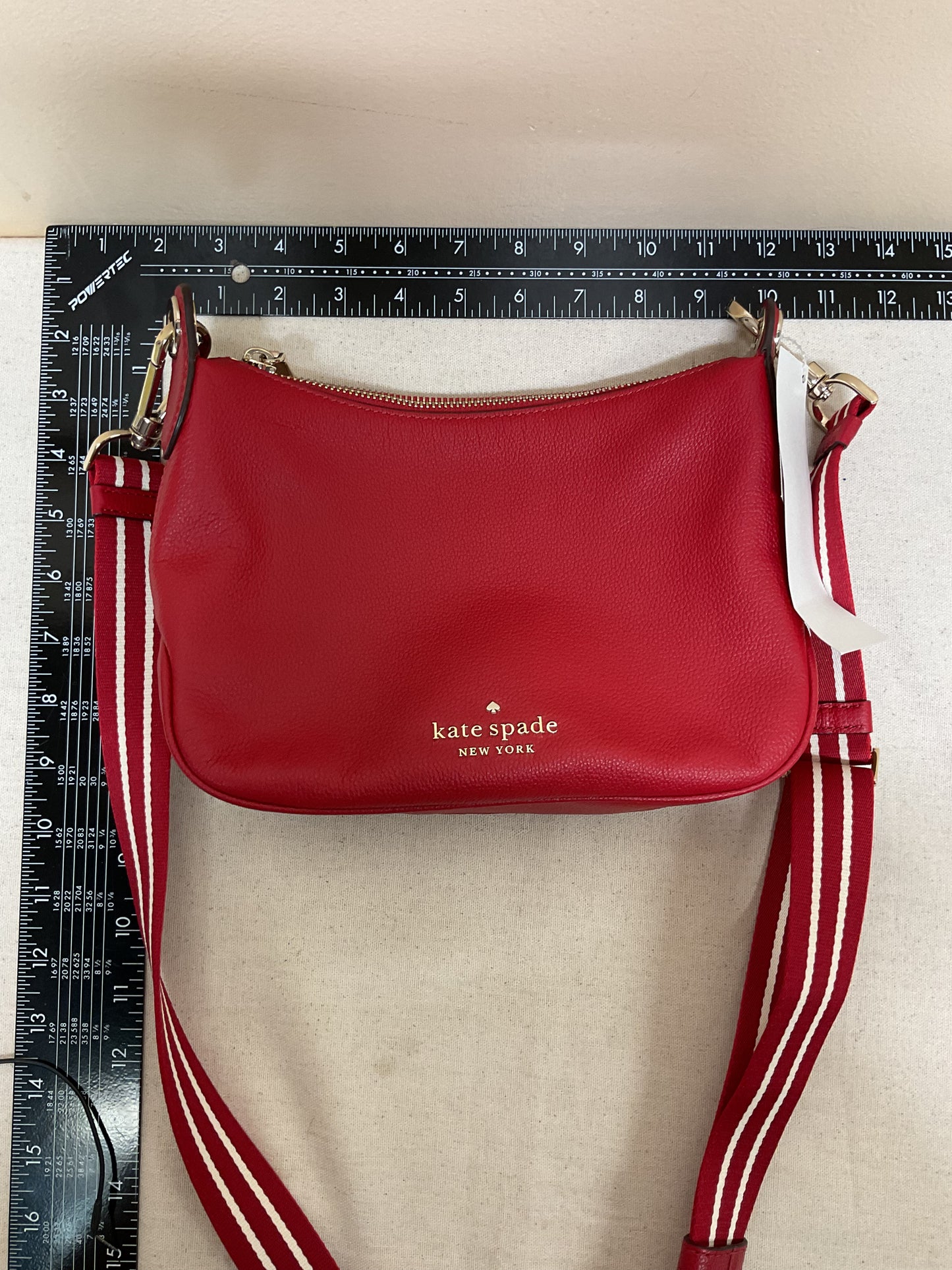 Crossbody Designer By Kate Spade In Red & White, Size:Small