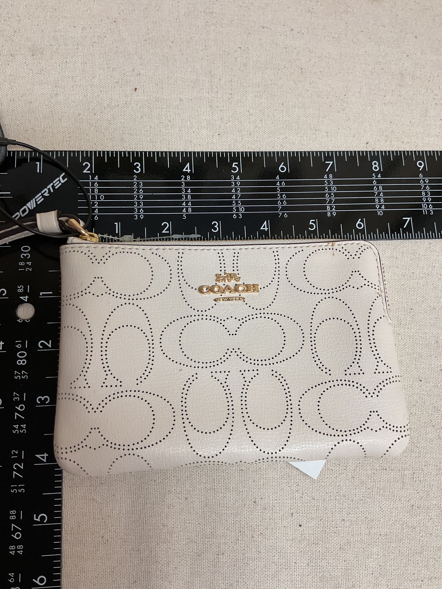 Wristlet Designer By Coach In White, Size:Small