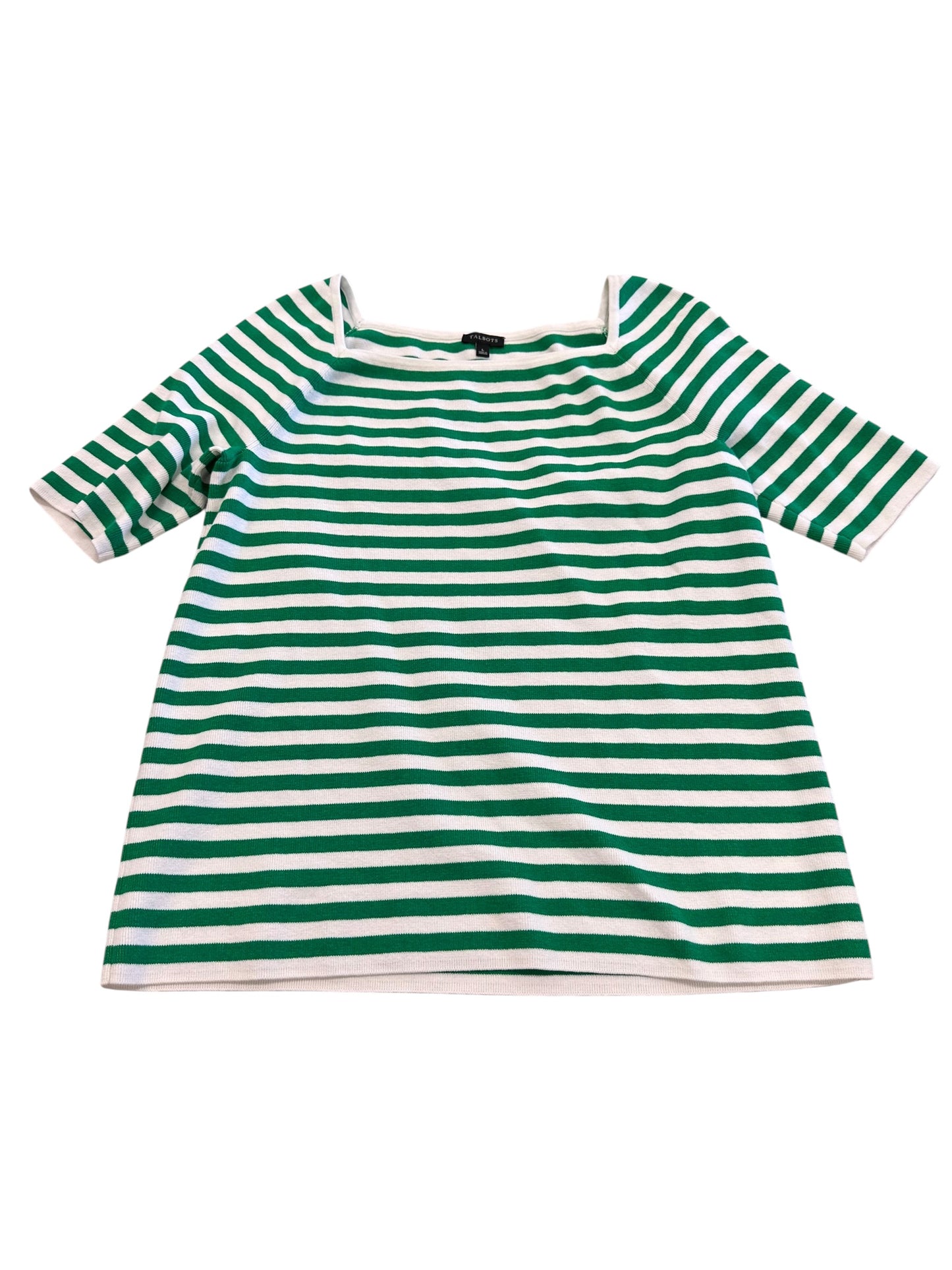 Top Ss By Talbots In Green & White, Size:L