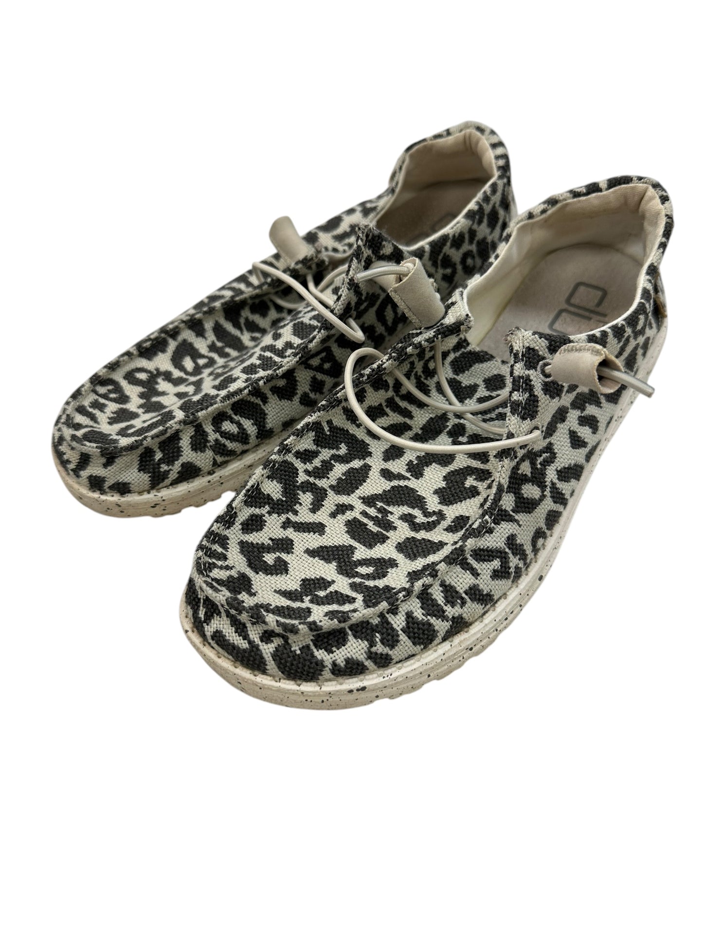Shoes Flats By Hey Dude In Animal Print, Size:8