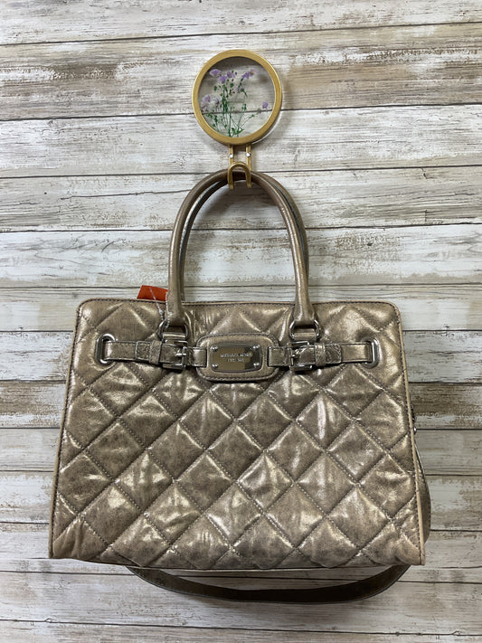 Handbag Designer By Michael Kors In Bronze, Size:Medium
