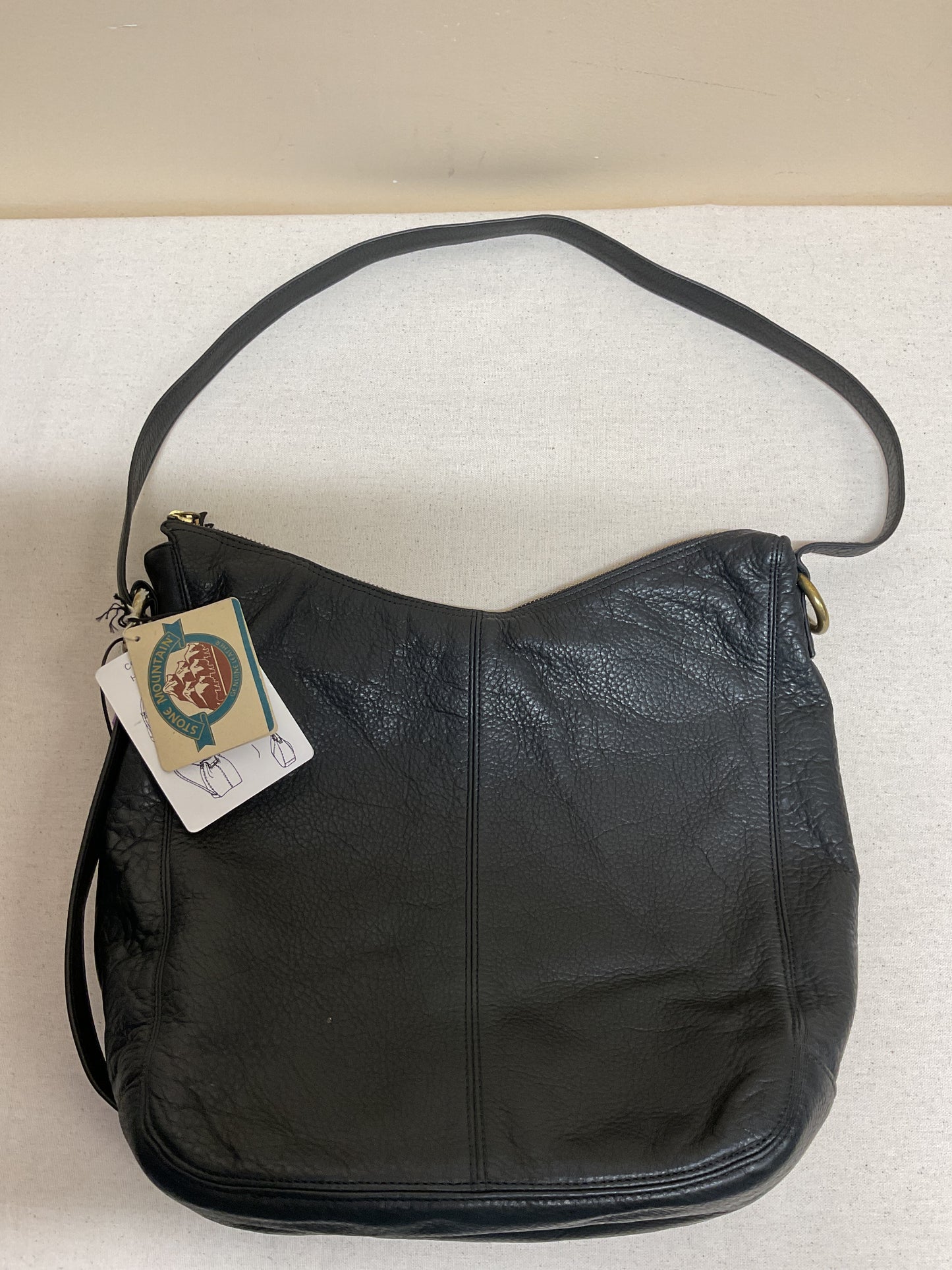 Handbag Leather By Stone Mountain In Black, Size:Large