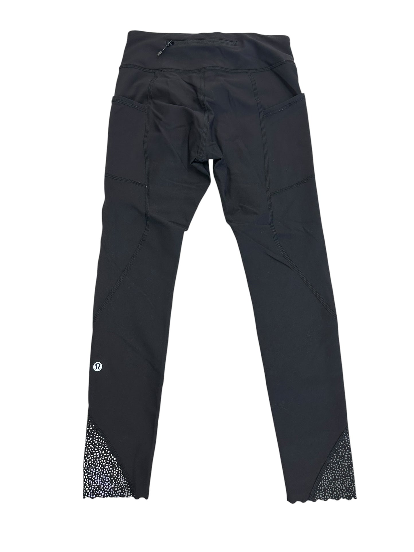 Athletic Leggings By Lululemon In Black & Silver, Size:S