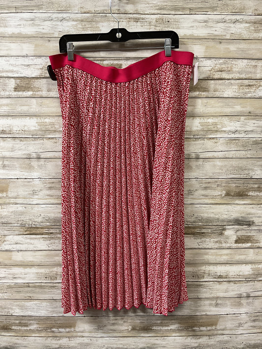 Skirt Midi By Vince Camuto In Pink & Red, Size:Xxxl