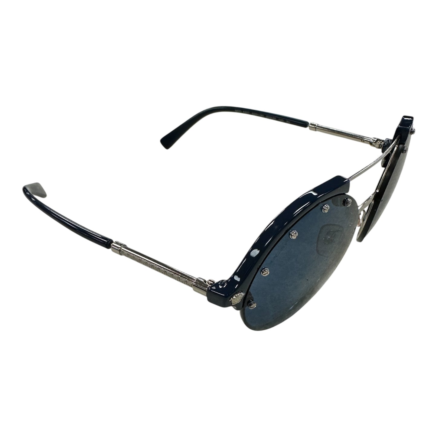Sunglasses Luxury Designer By Versace In Blue, Size: