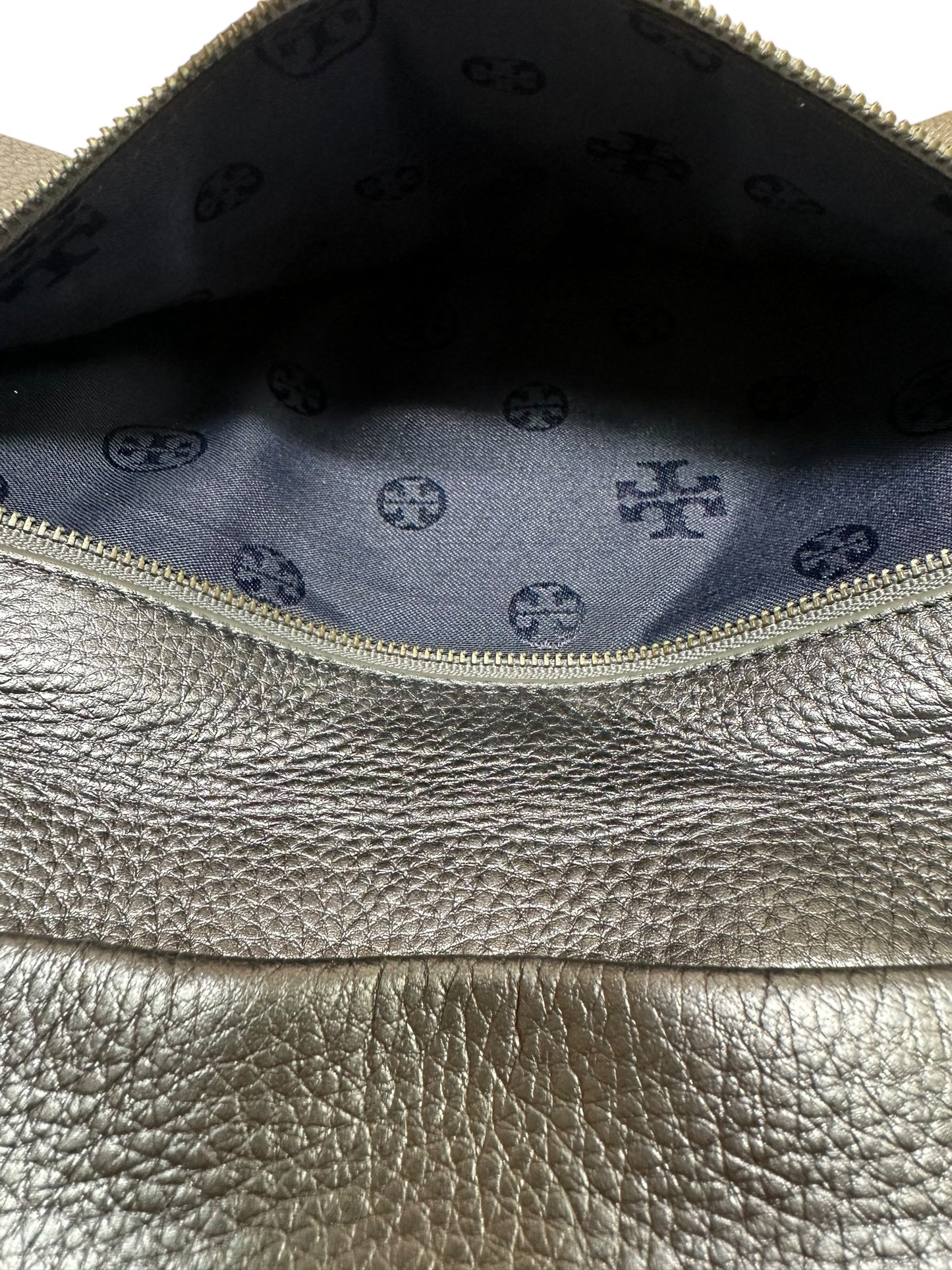 Handbag Designer By Tory Burch In Grey, Size:Medium