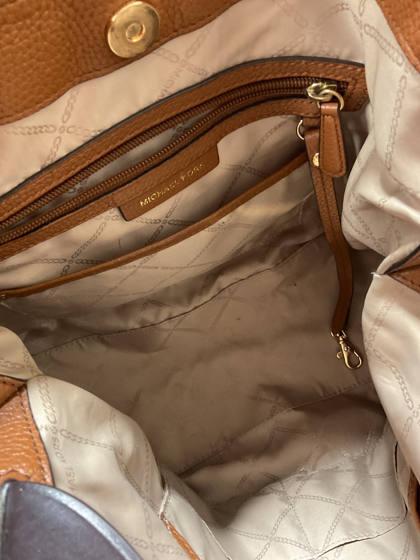 Handbag Designer By Michael Kors In Brown, Size:Large