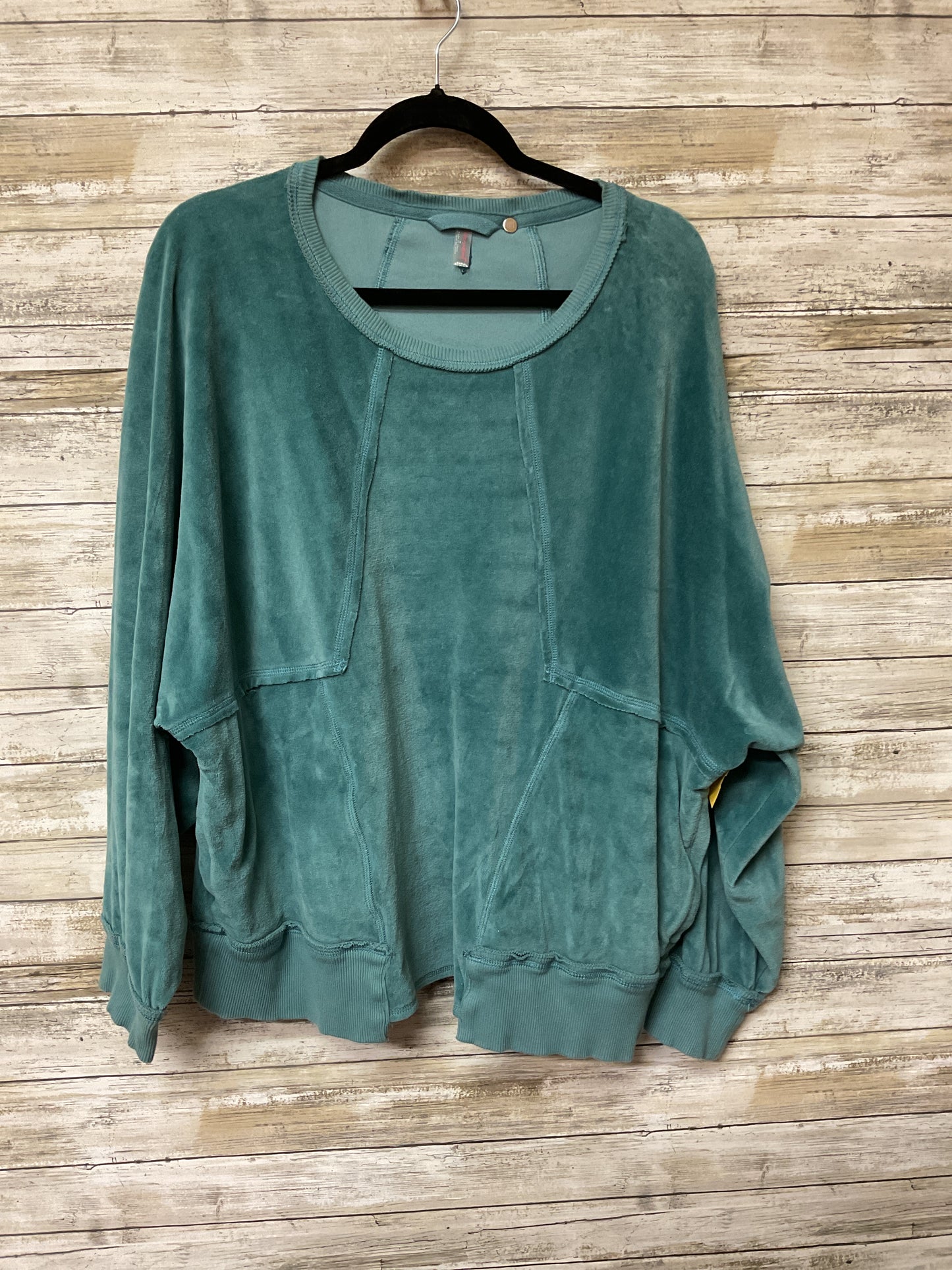 Sweatshirt Collar By Free People In Teal, Size:M