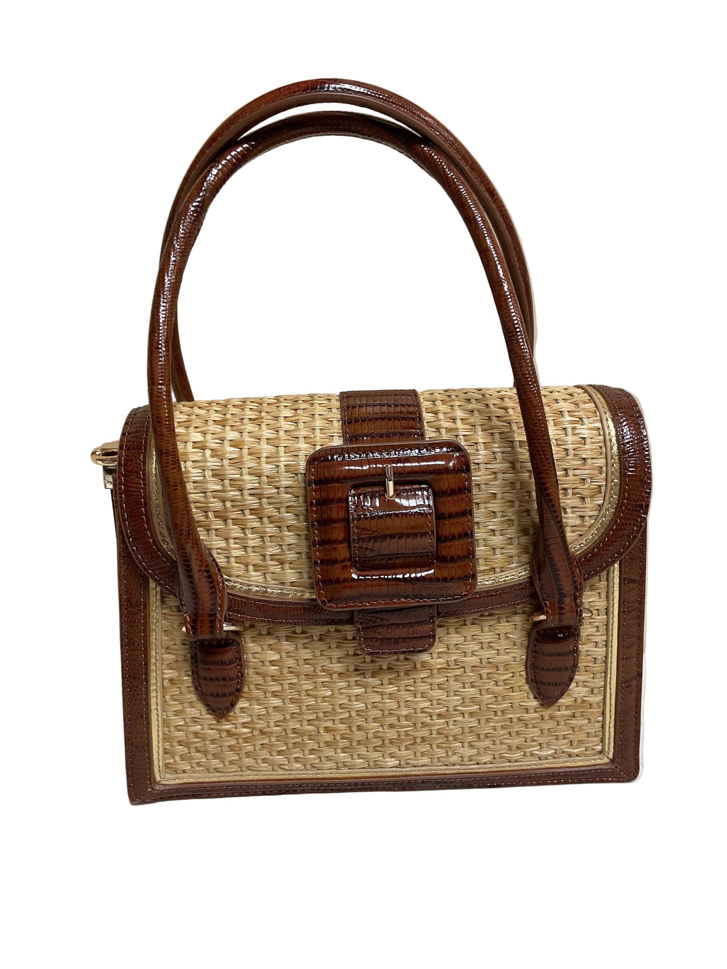 Handbag Designer By Brahmin In Brown & Tan, Size:Small