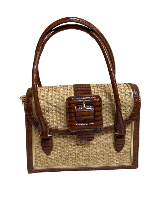 Handbag Designer By Brahmin In Brown & Tan, Size:Small