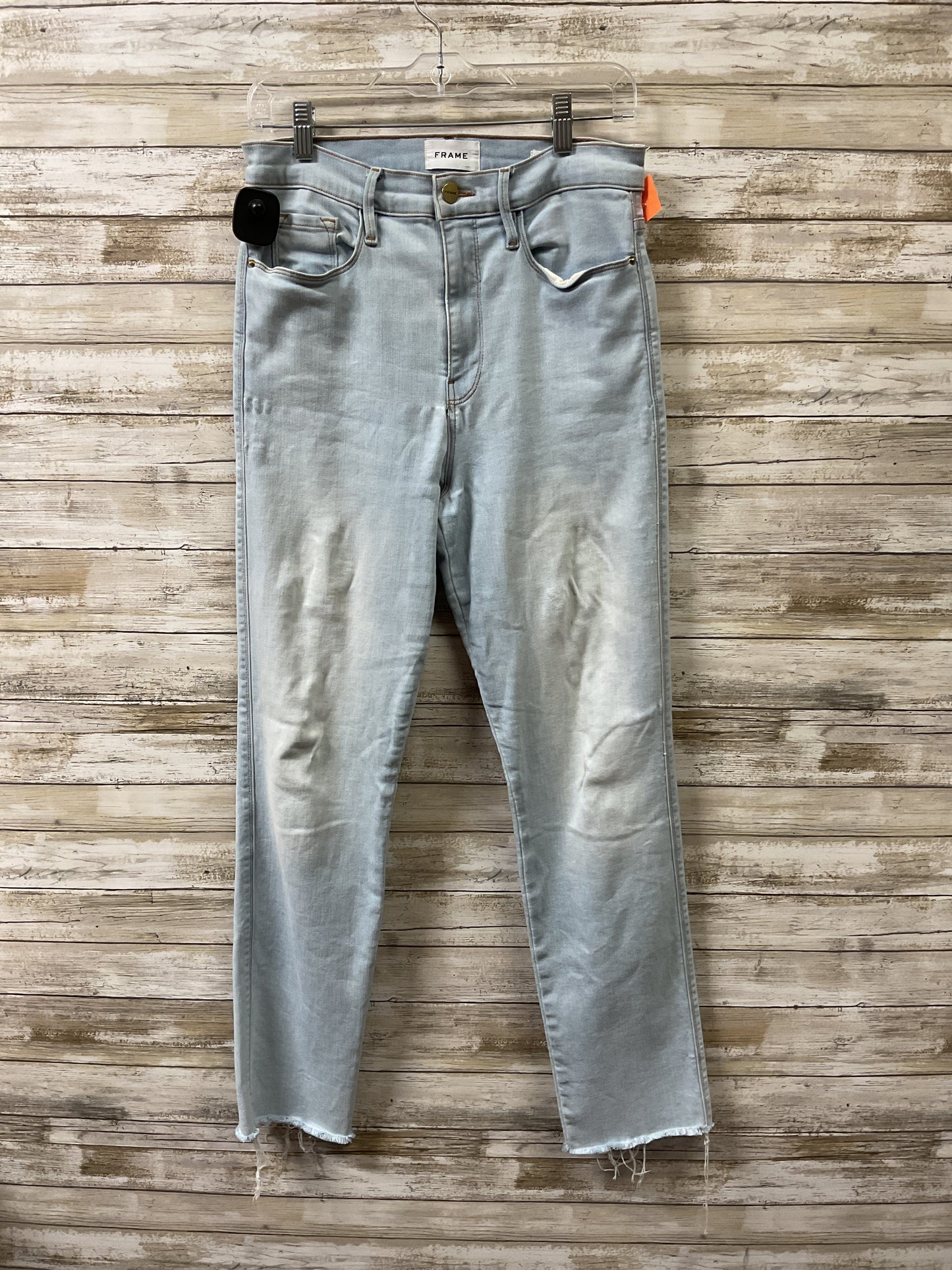 Jeans Straight By Frame In Blue Denim, Size:8