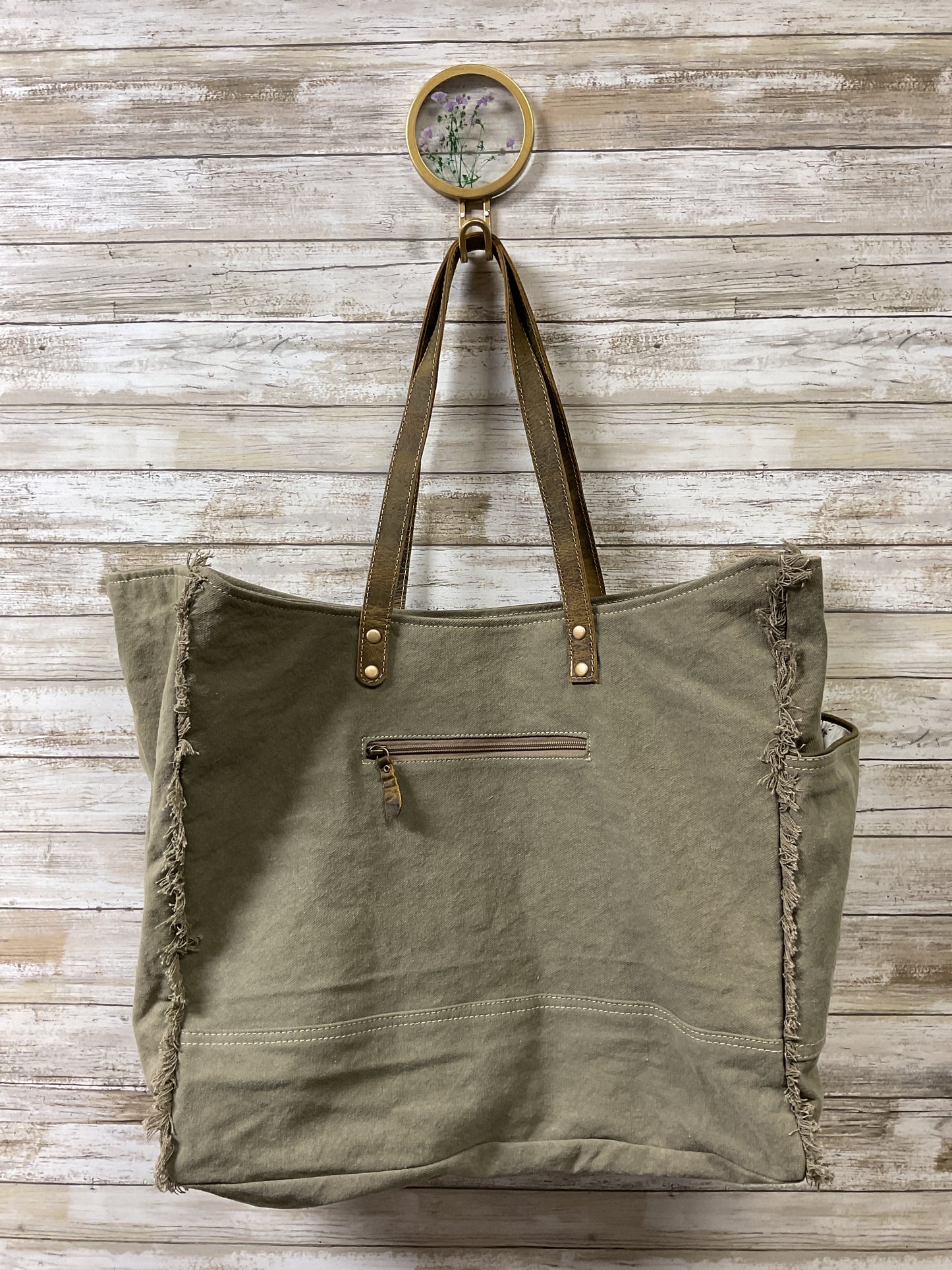 Tote By Myra In Brown & Cream, Size:Large