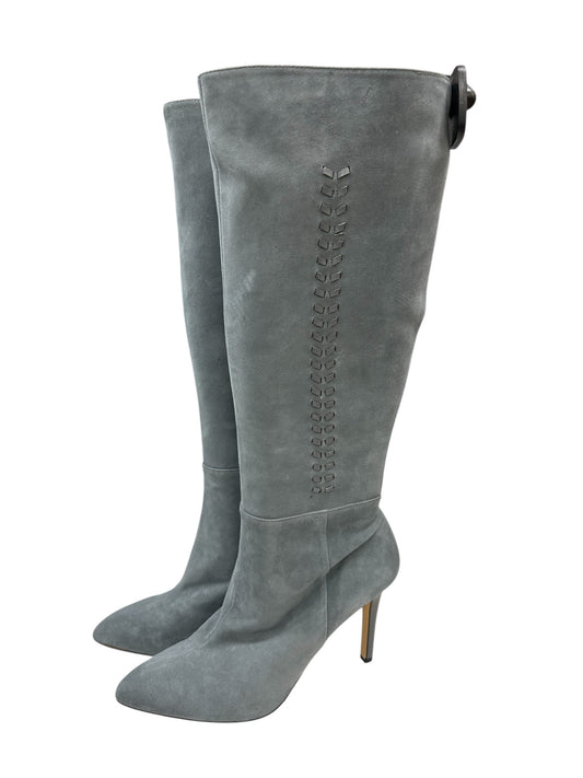 Boots Knee Heels By White House Black Market In Grey, Size:9