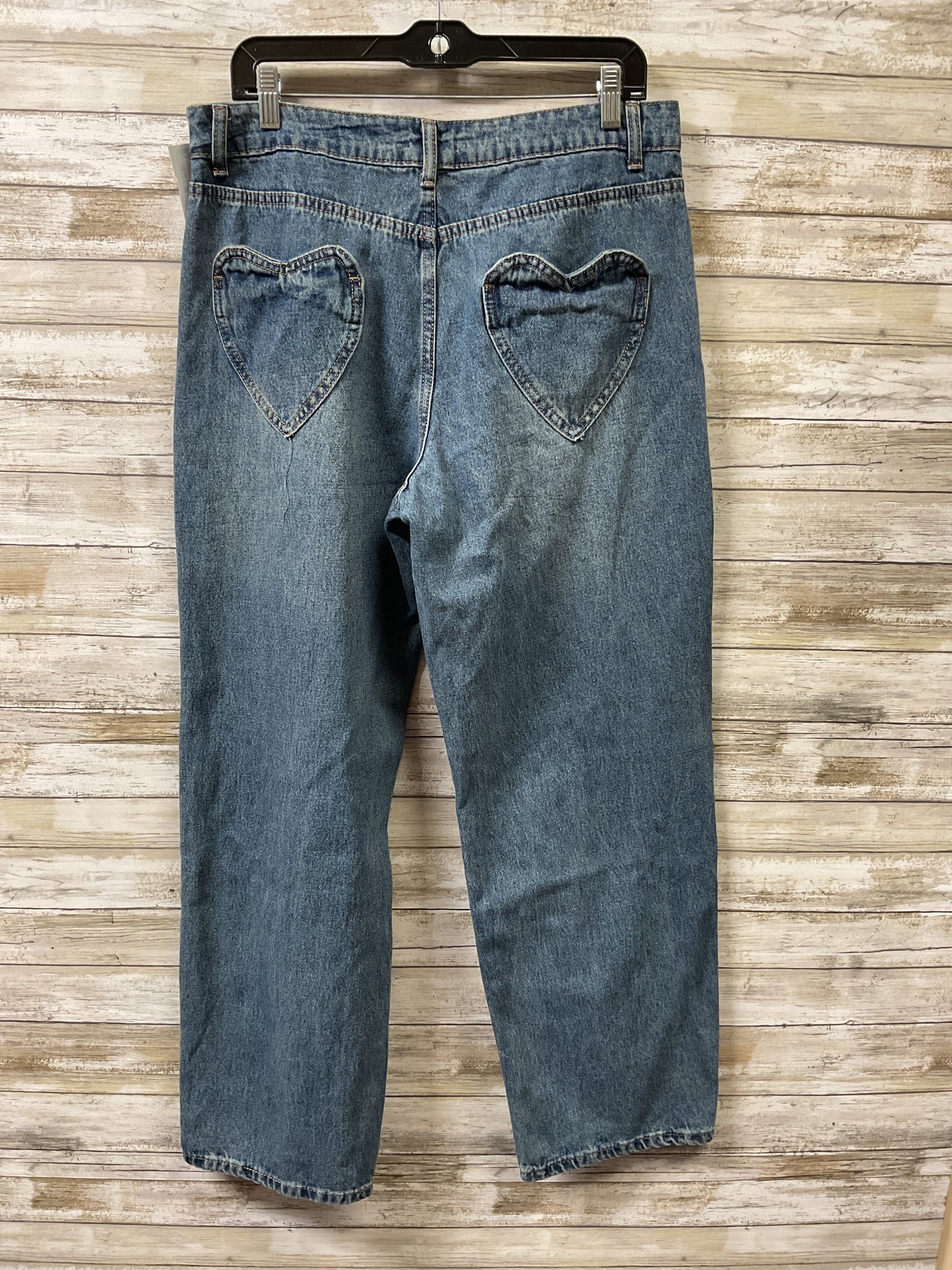 Jeans Wide Leg By Forever 21 In Blue Denim, Size:10