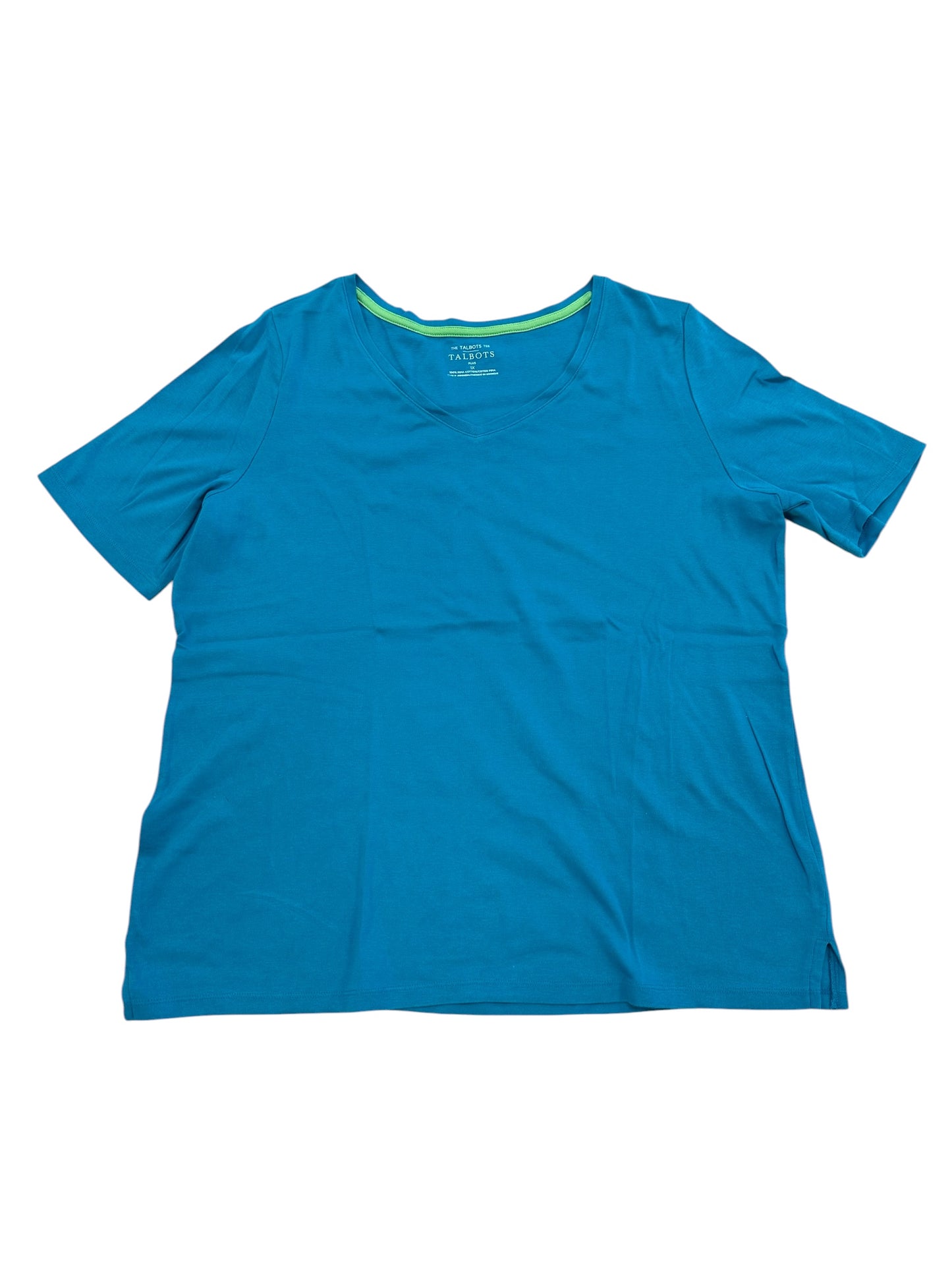 Top Ss Basic By Talbots In Blue, Size:1X