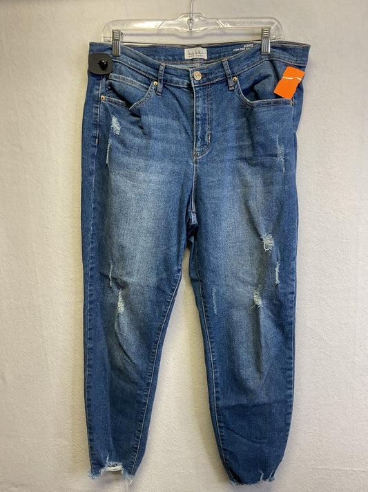 Jeans Skinny By Nicole Miller In Blue Denim, Size:12