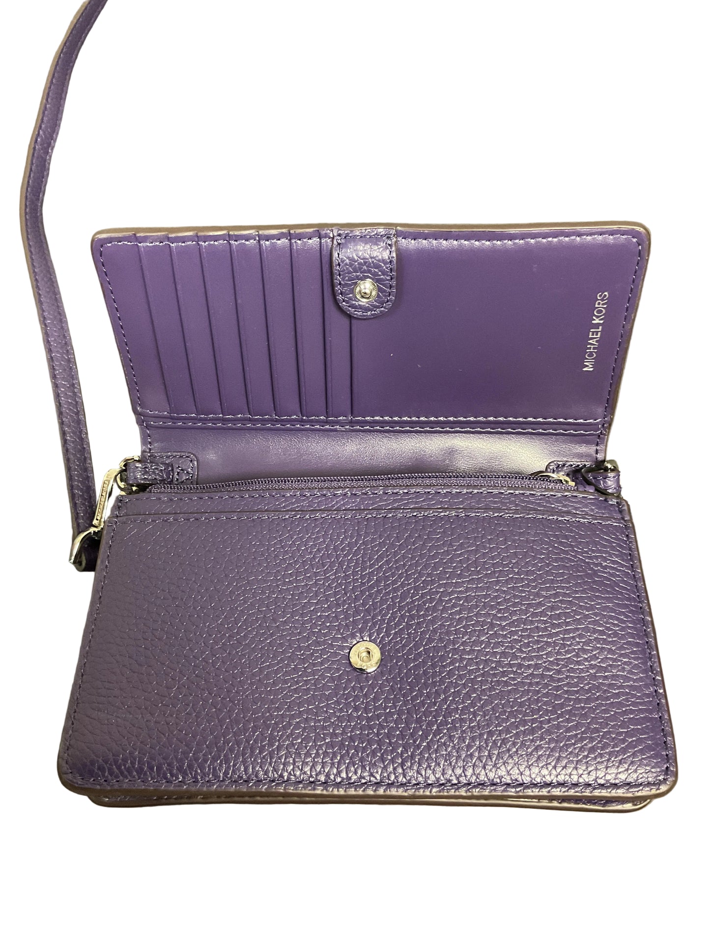 Crossbody Designer By Michael Kors In Purple, Size:Small