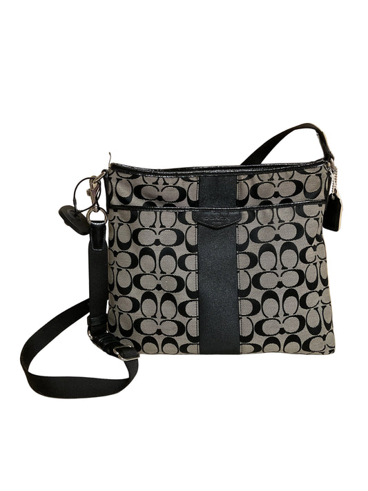 Crossbody Designer By Coach In Black & Tan, Size:Medium
