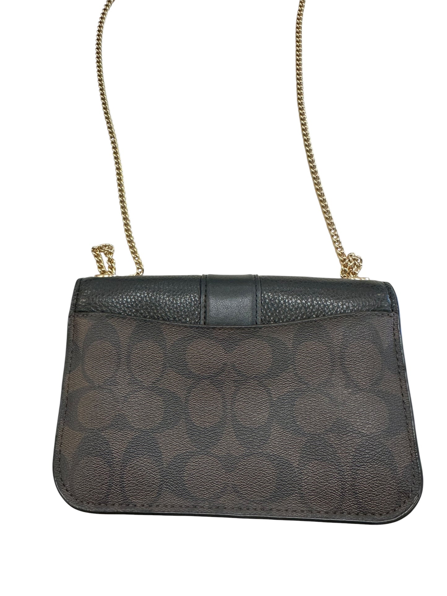 Crossbody Designer By Coach In Black & Brown, Size:Small