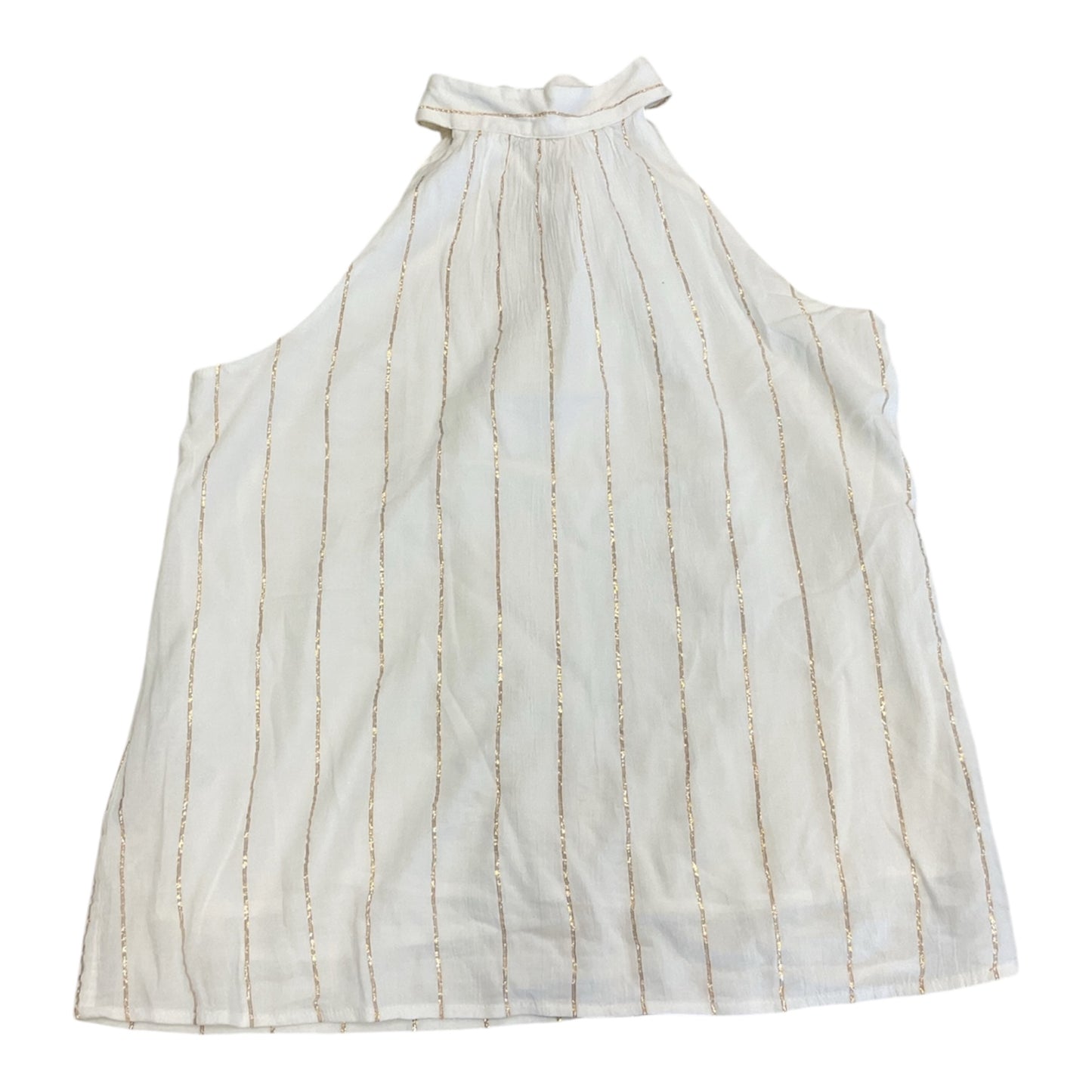 Top Sleeveless By Loft In Gold & White, Size:S