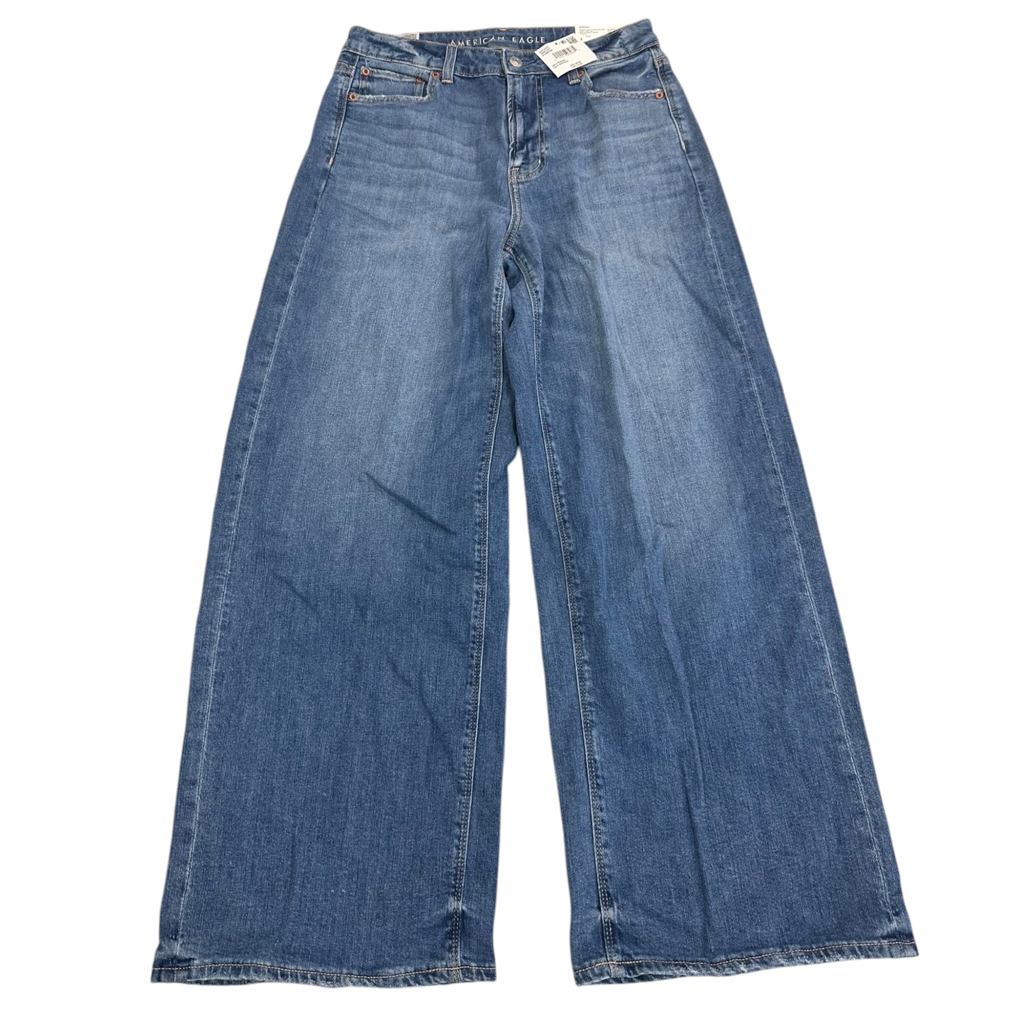 Jeans Wide Leg By American Eagle In Blue Denim, Size:4