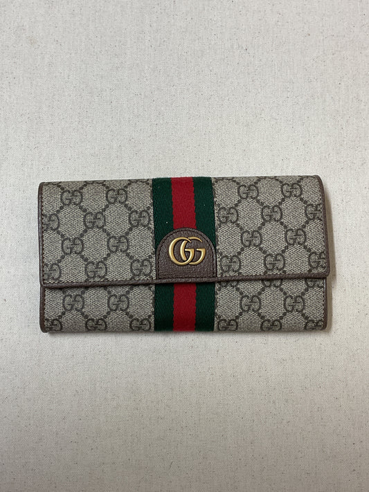 Wallet Luxury Designer By Gucci In Brown, Size:Medium