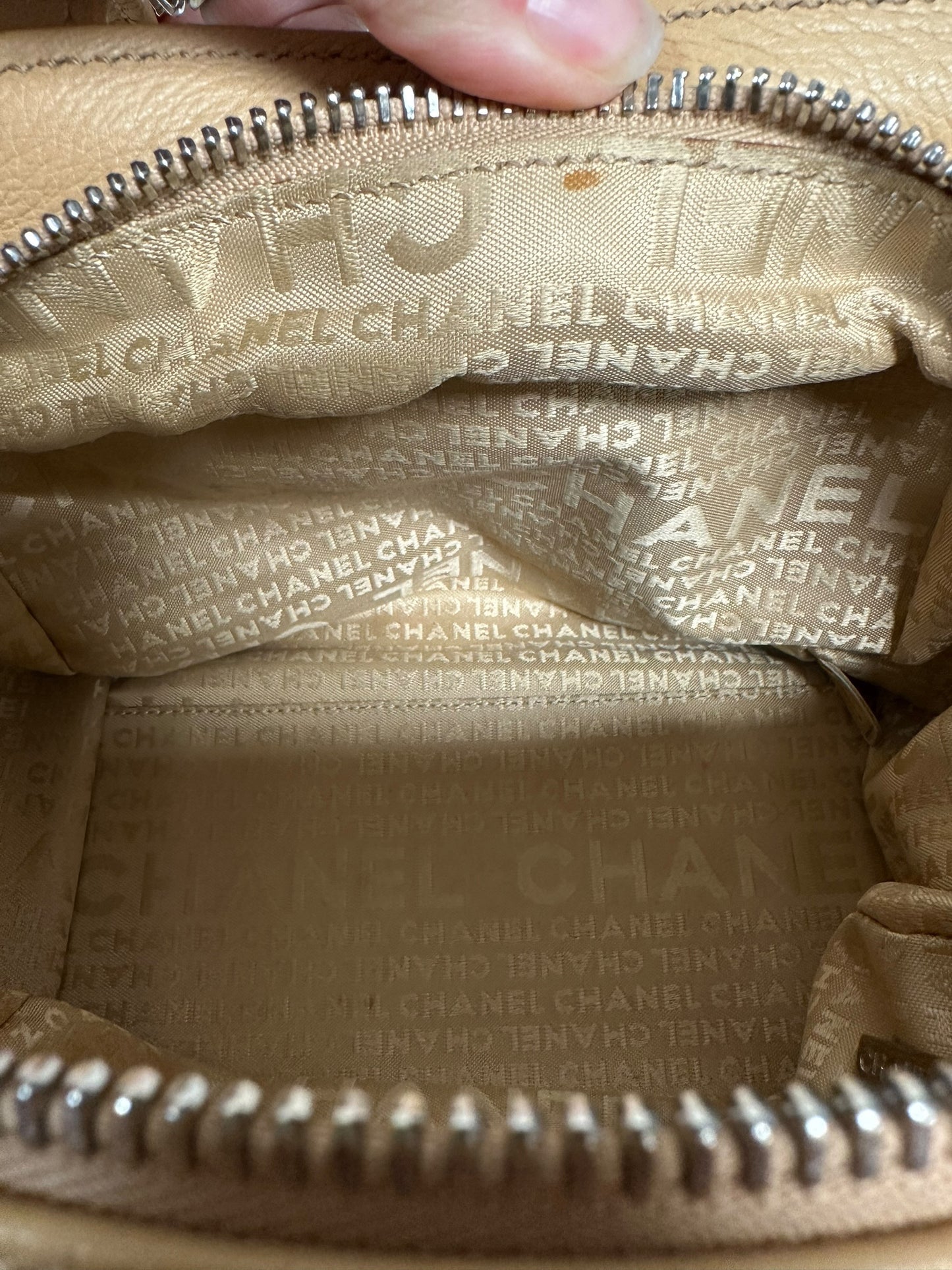 Handbag Luxury Designer By Chanel In Beige, Size:Small