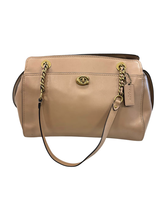 Handbag Designer By Coach In Tan, Size:Large