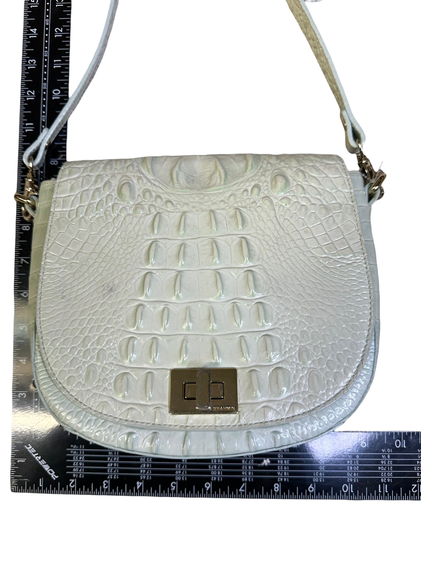 Crossbody Designer By Brahmin In Green, Size:Small