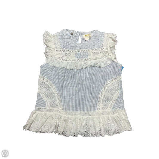 Top Sleeveless By Maeve In Blue & White, Size: S