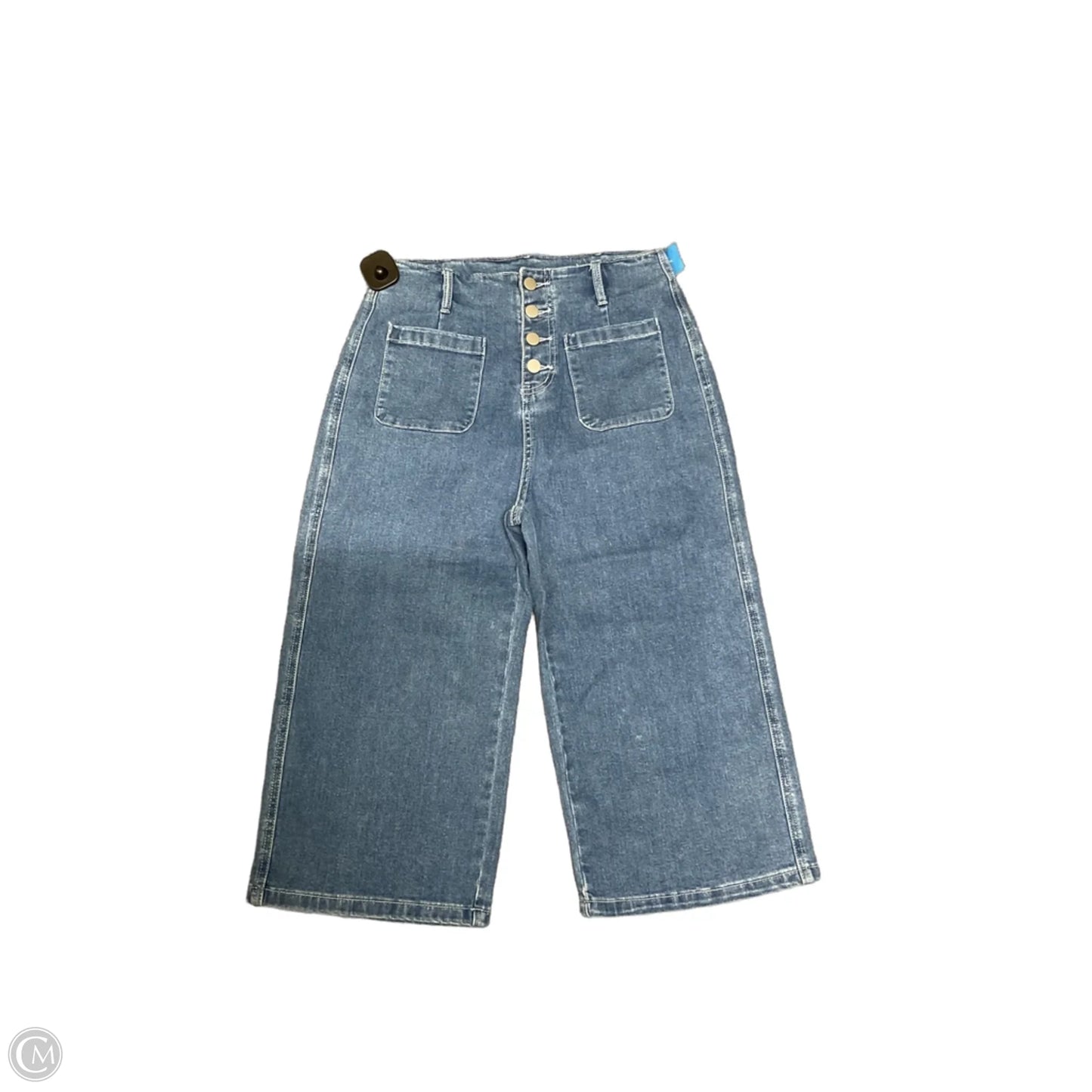 Jeans Cropped By Cmf In Blue Denim, Size: L