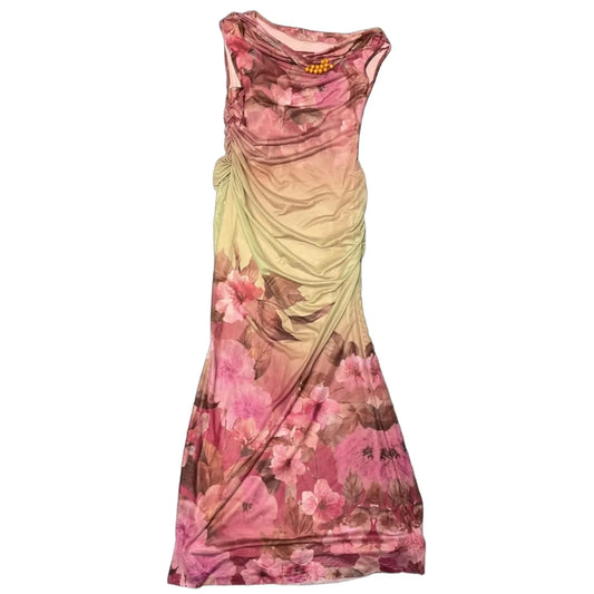 Dress Party Long By Shein In Pink & Tan, Size: L