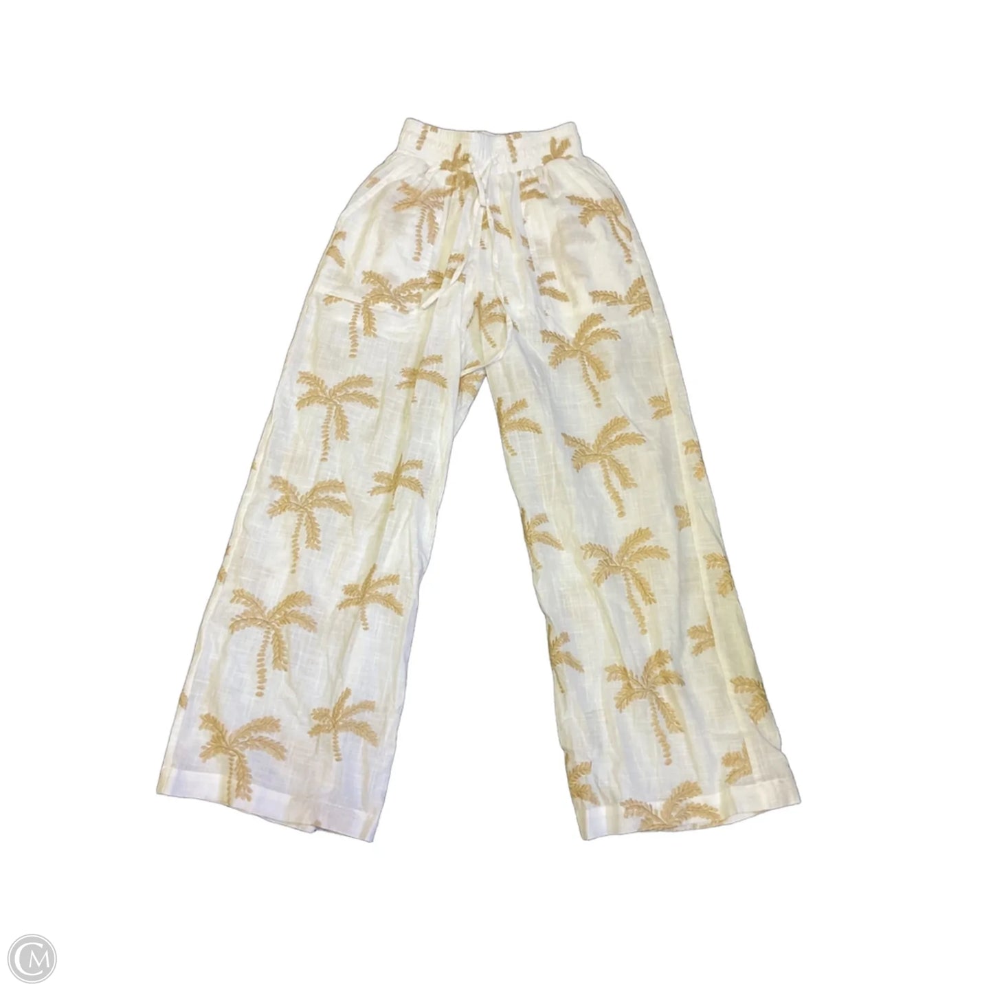 Pants Wide Leg By Pink Lily In Tan & White, Size: Xs
