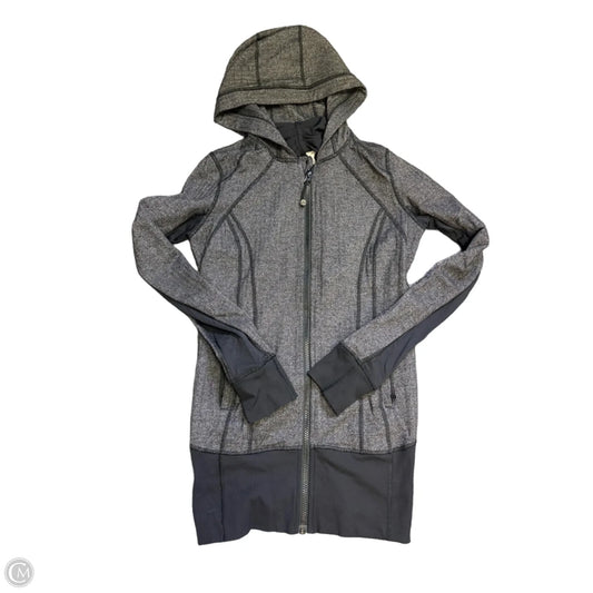 Athletic Jacket By Lululemon In Black & Grey, Size: S