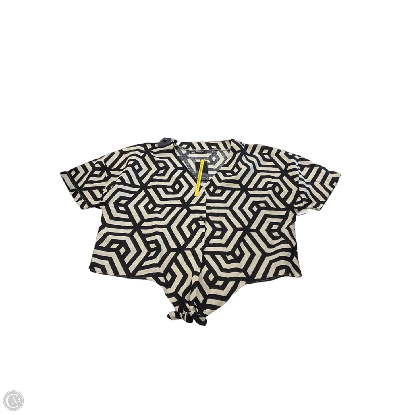 Top Short Sleeve By Clothes Mentor In Black & Tan, Size: M