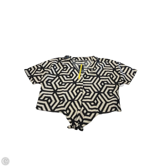 Top Short Sleeve By Clothes Mentor In Black & Tan, Size: M
