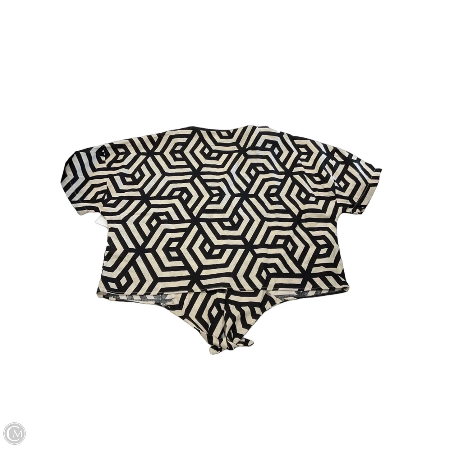 Top Short Sleeve By Clothes Mentor In Black & Tan, Size: M