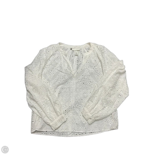 Top Long Sleeve By H&m In White, Size: S