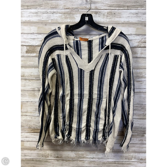 Top Long Sleeve By Tory Burch In Blue & White, Size: S