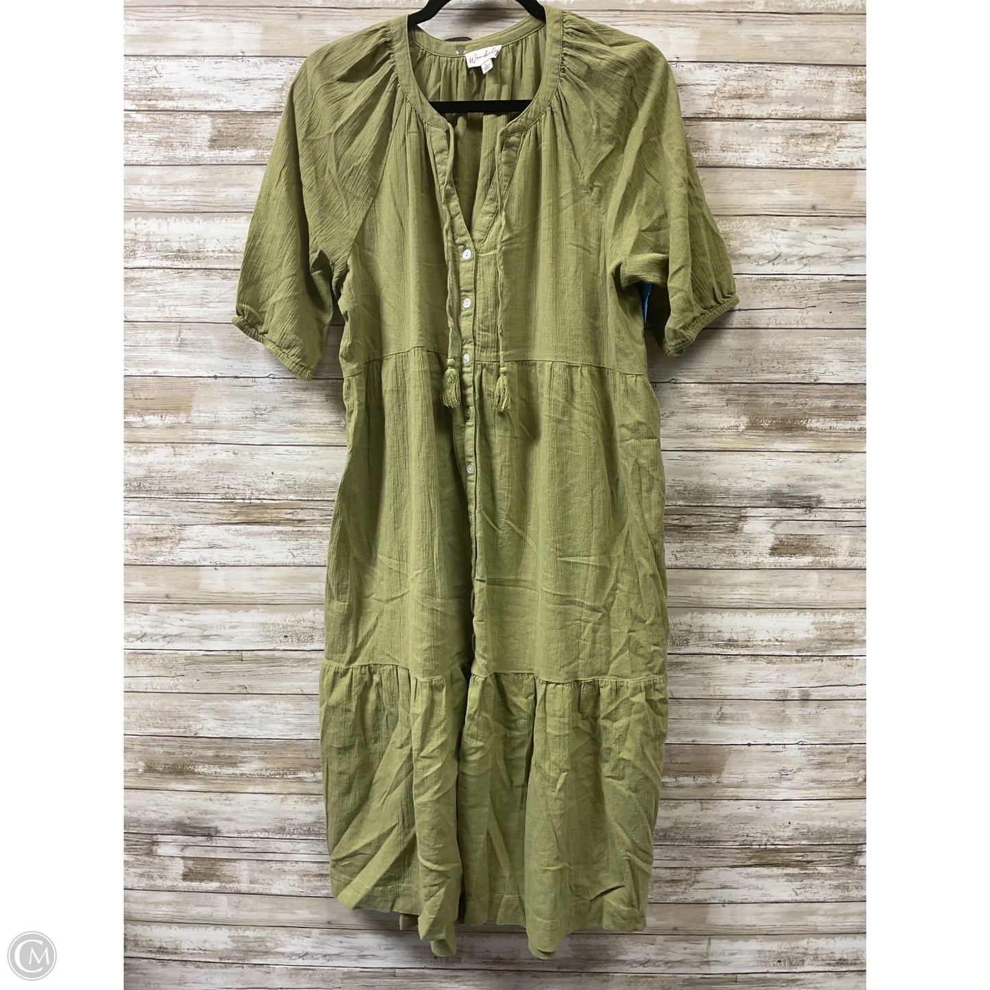 Dress Casual Midi By Wonderly In Green, Size: L